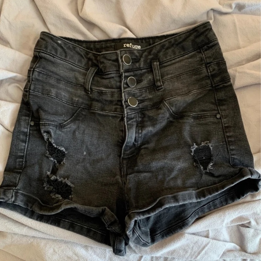 black high waisted shorts